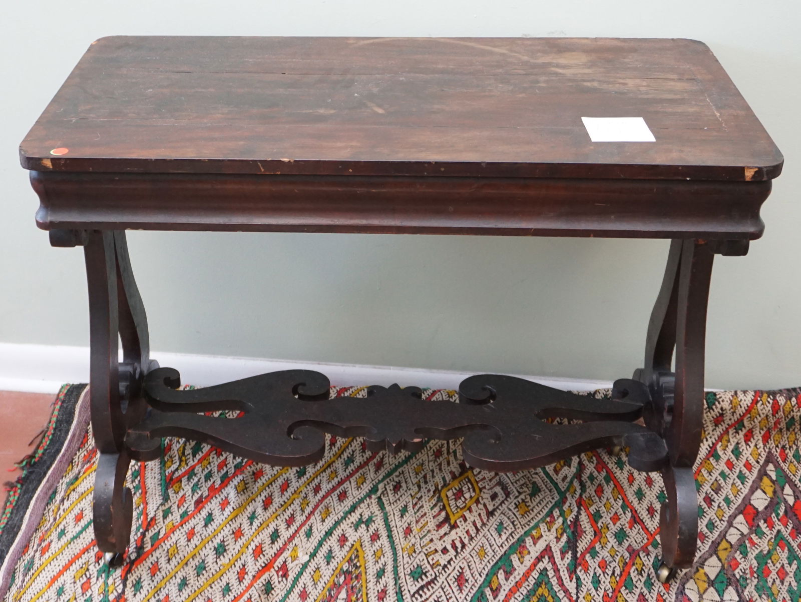 19th c MAHOGANY EASTLAKE TABLE (1 of 11)