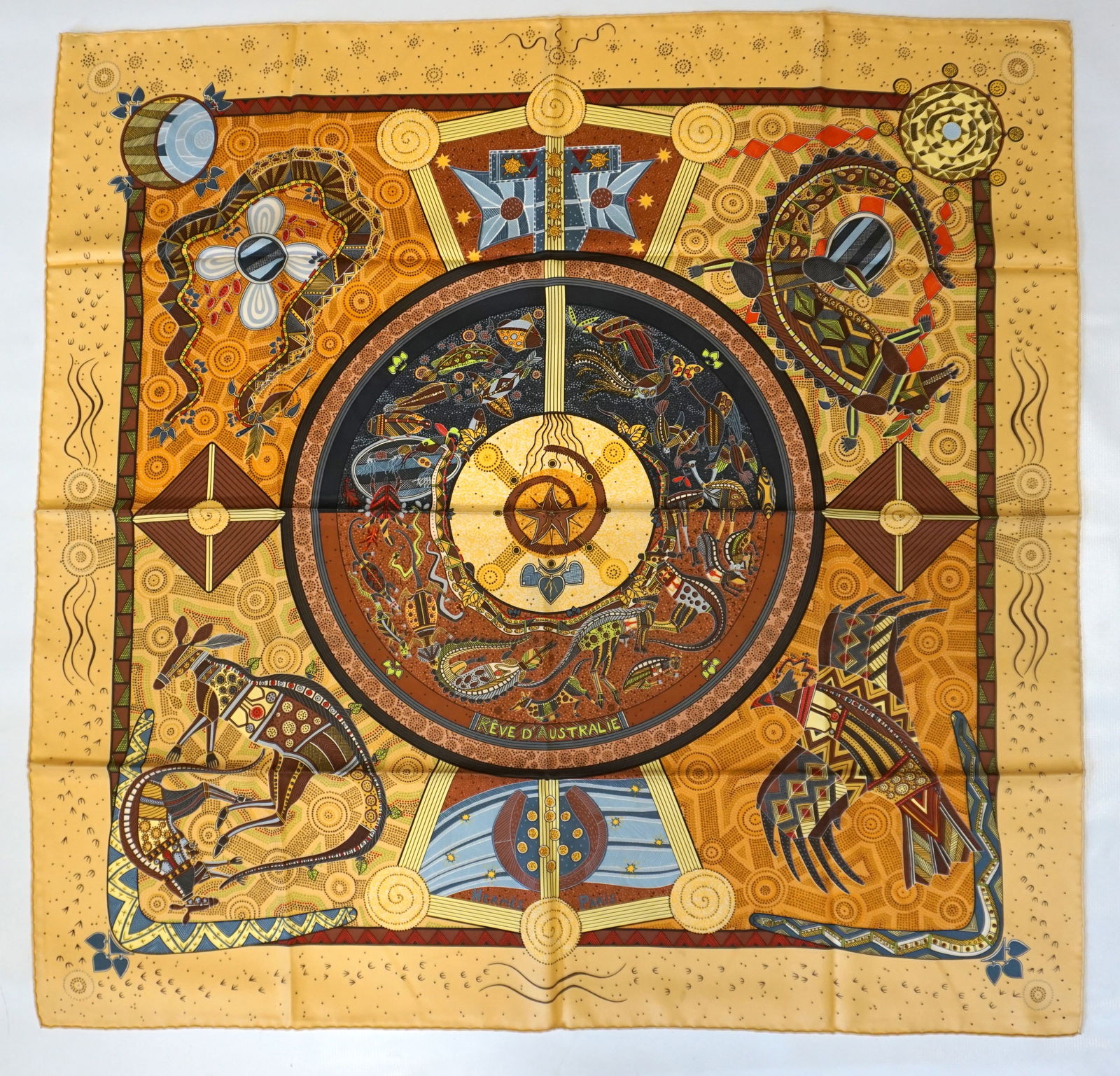 HERMES PARIS "REVE D'AUSTRALIE" SILK SCARF (1 of 6)