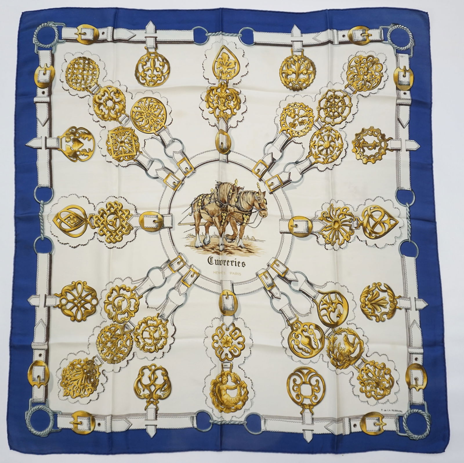HERMES PARIS "CUIVRERIES" SILK SCARF (1 of 6)