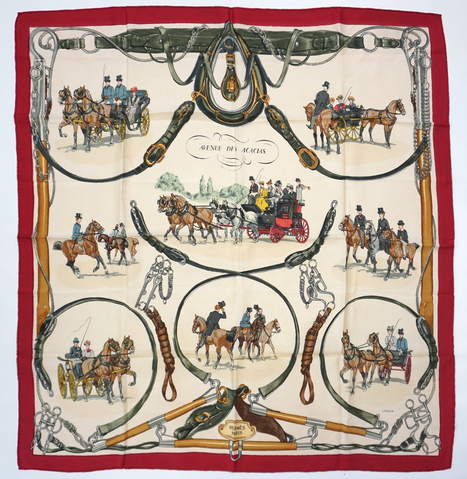 HERMES PARIS "AVENUE DES ACACIAS" SCARF (1 of 6)