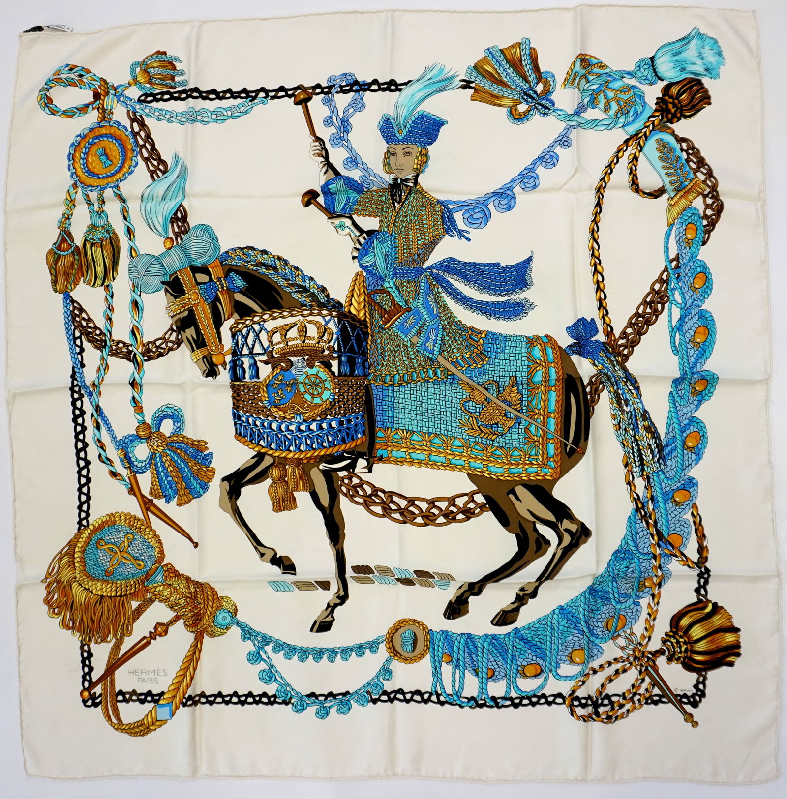 HERMES PARIS "LE TIMBALIER" SILK SCARF (1 of 6)