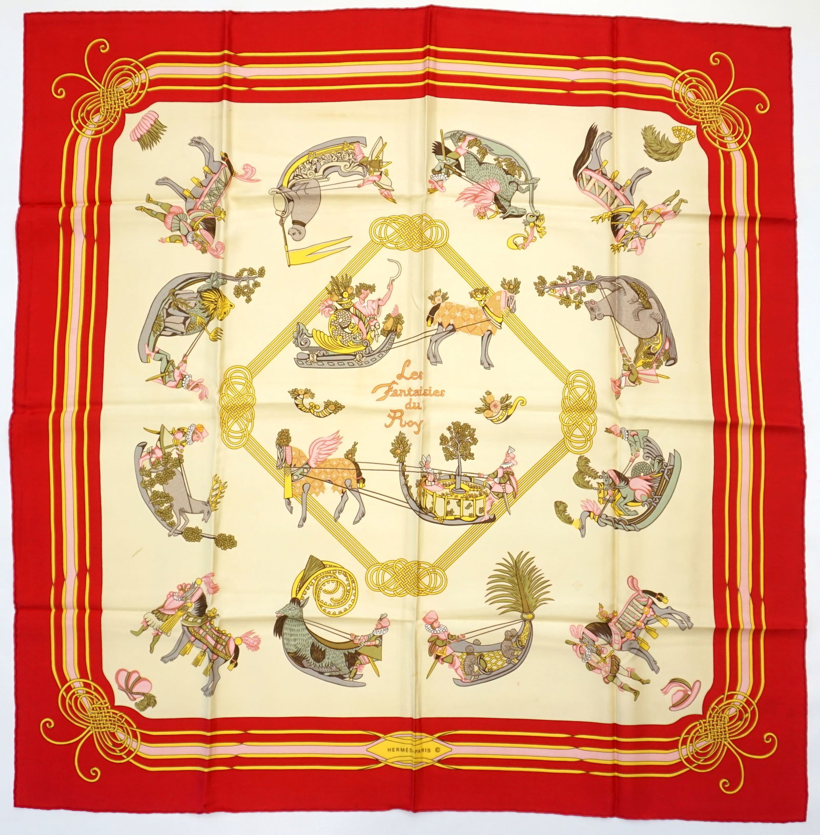 HERMES PARIS "LES FANTASIES DU ROY" SILK SCARF (1 of 7)