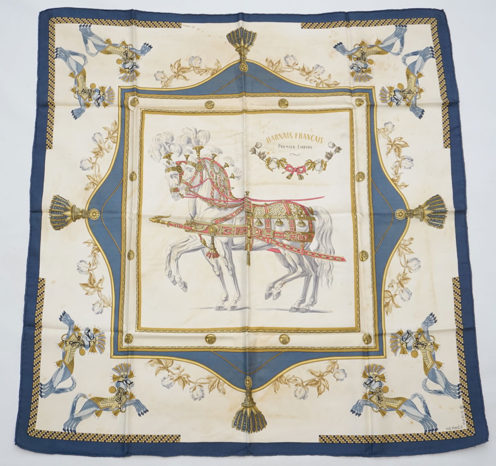 HERMES PARIS "HARNAIS FRANCAIS PREMIER EMPIRE" SILK SCARF (1 of 7)