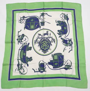 HERMES PARIS "EX-LIBRIS" SILK SCARF: HERMES PARIS silk "Ex-Libris" scarf. This scarf is especially rare being a first edition dating from before 1950. This scarf depicts the essence of Hermes scarfs. It displays in a minimalist way stron