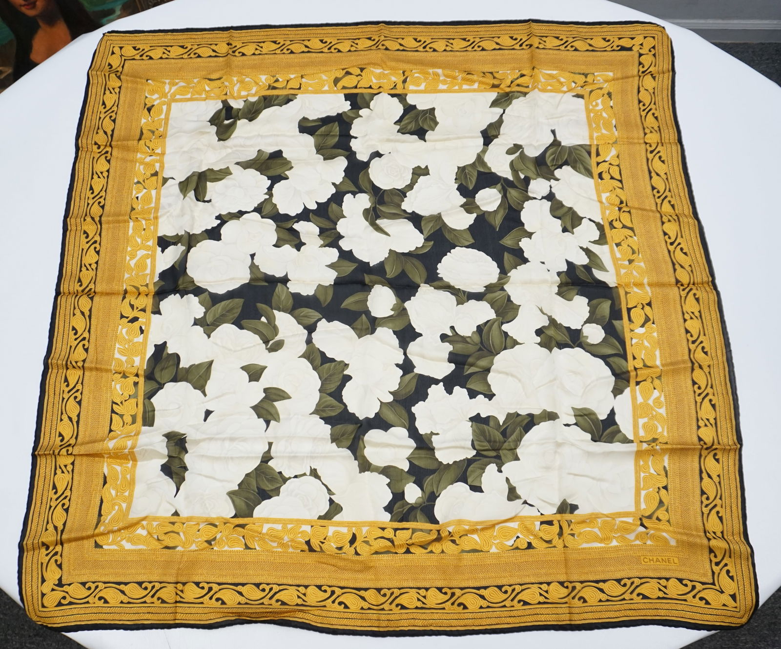 CHANEL SILK CHIFFON SCARF (1 of 4)