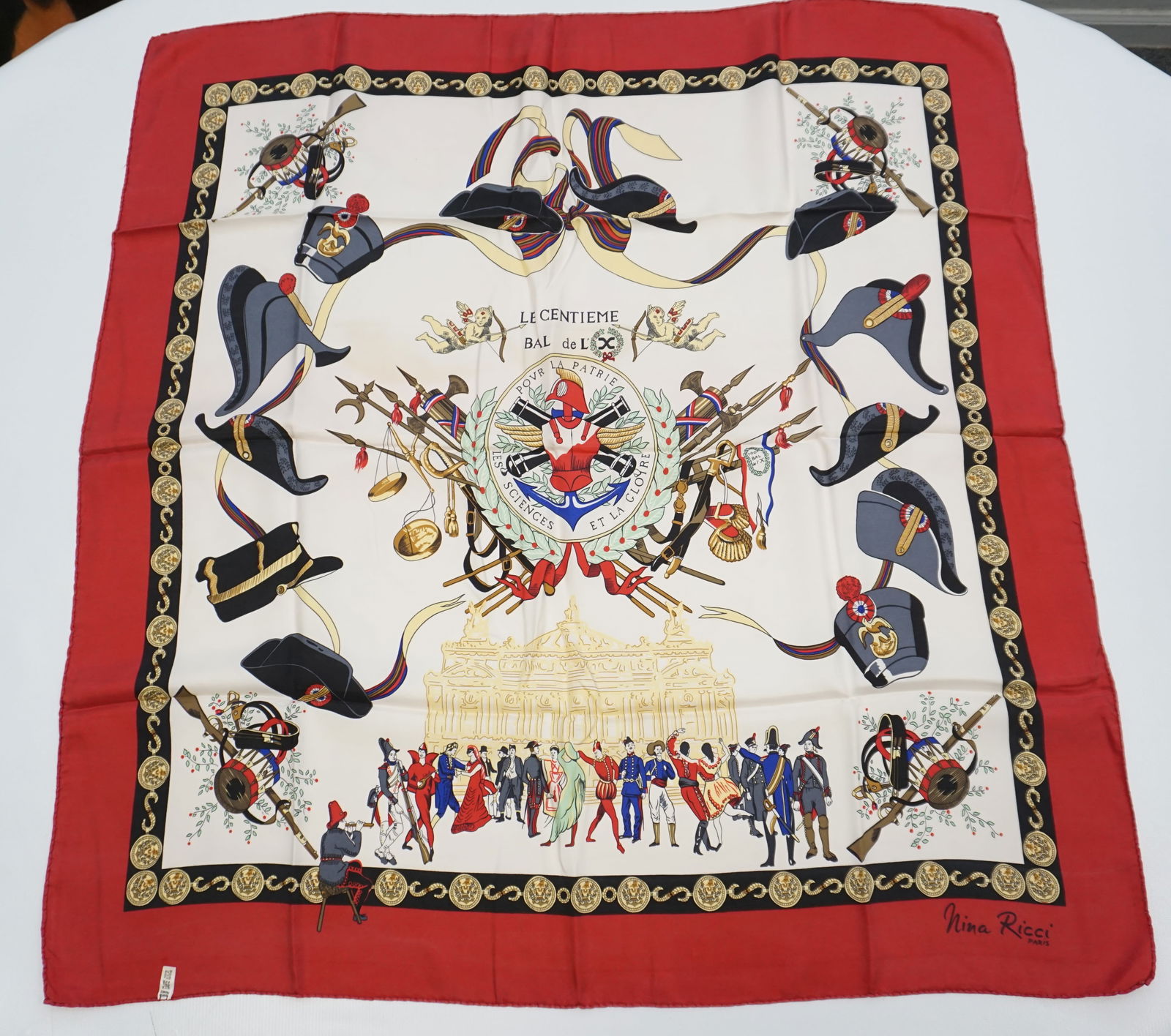 NINA RICCI "LE CENTIEME BAL DE L'X" SILK SCARF (1 of 6)