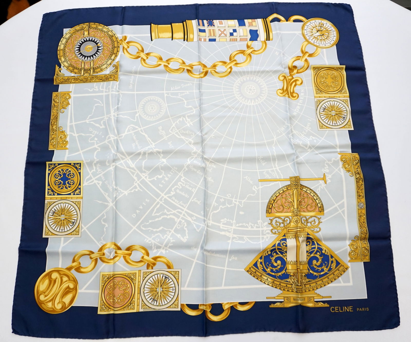 CELINE MAP SILK SCARF (1 of 5)