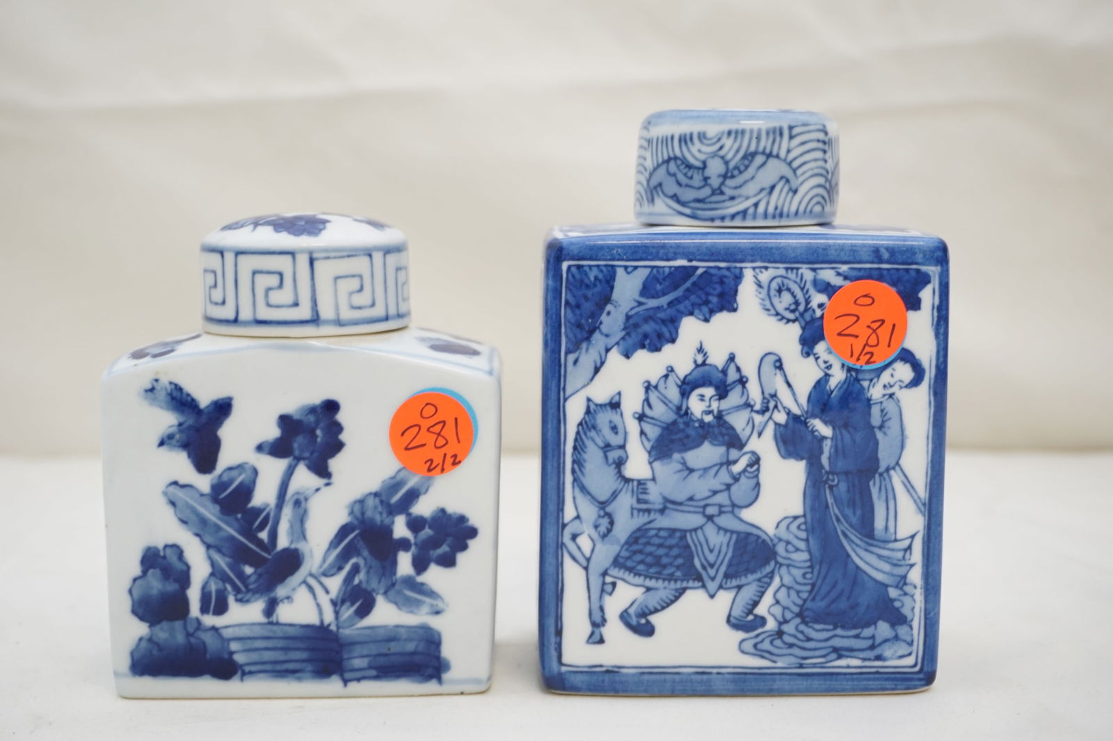 2PC BLUE & WHITE PRUNUS JARS (1 of 5)