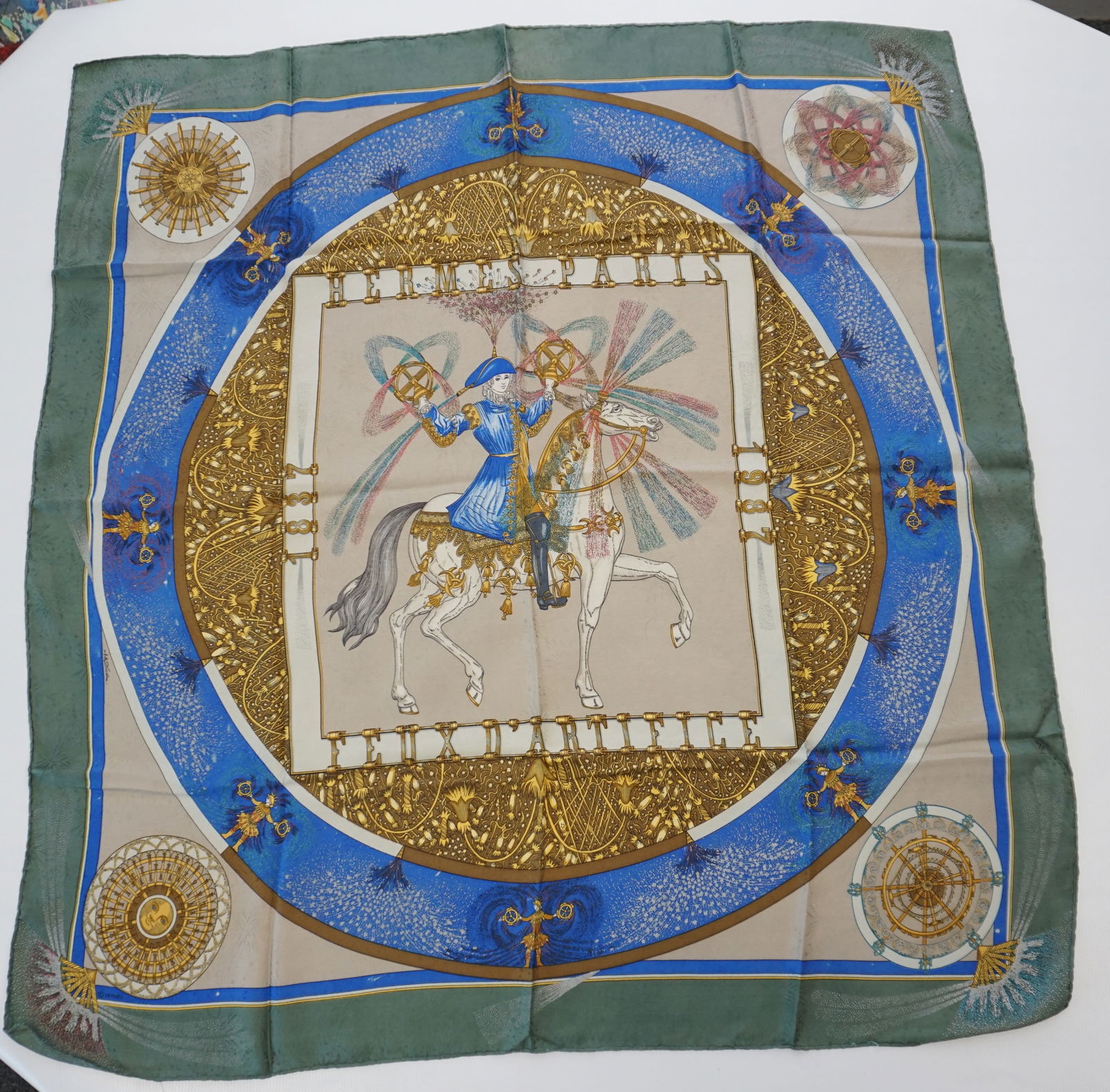 HERMES PARIS "FEUX D'ARTIFICE" SILK SCARF (1 of 7)