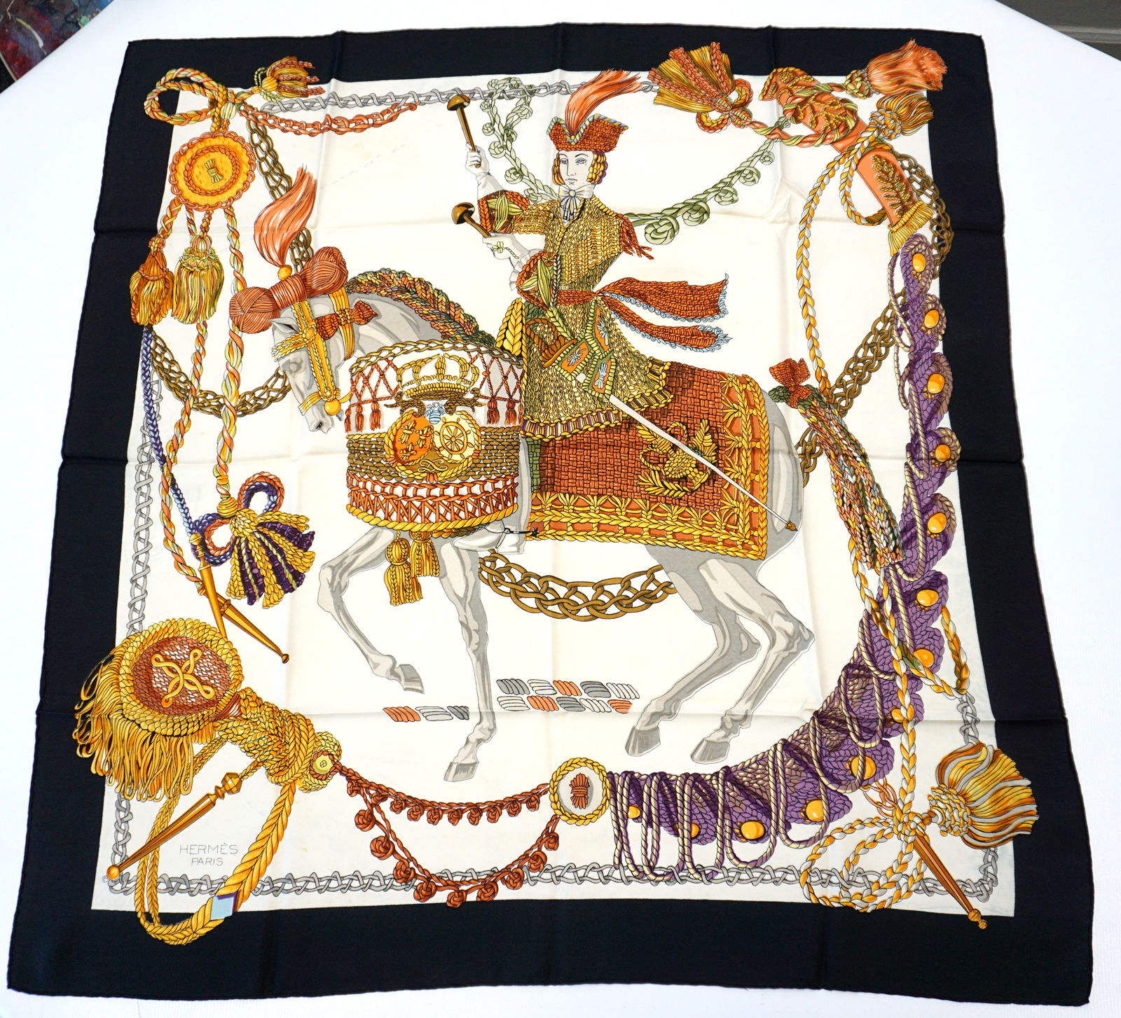 HERMES PARIS "LE TIMBALIER" SILK SCARF (1 of 7)