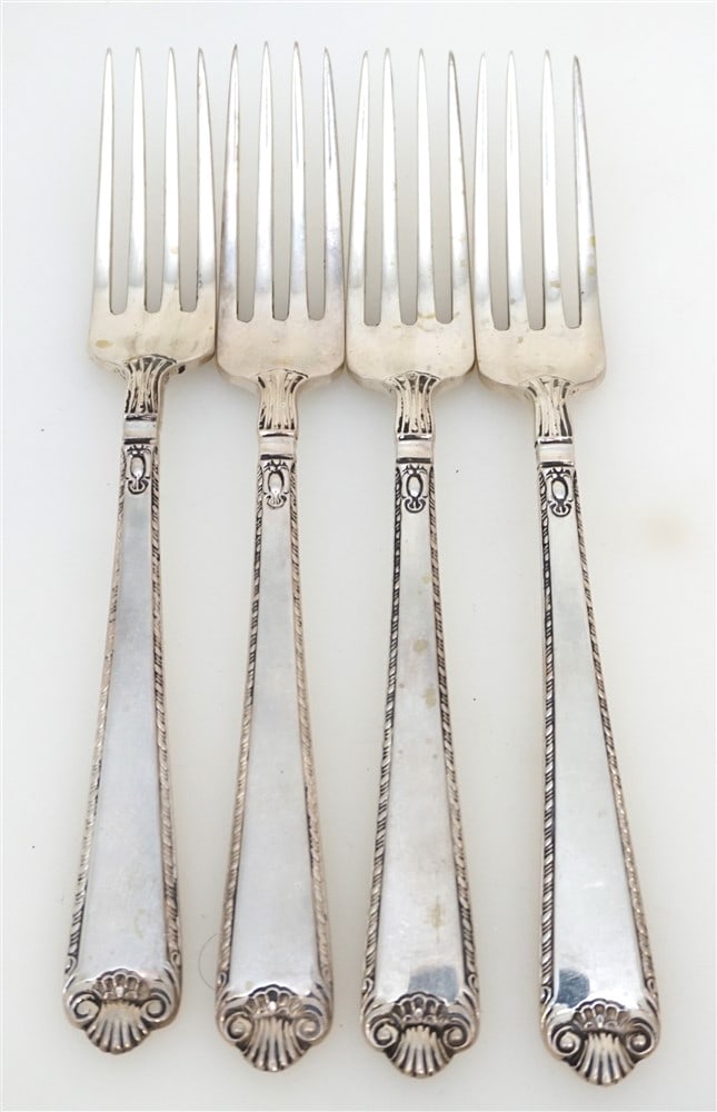 4 BIRKS STERLING SILVER GEORGE II FORKS (1 of 5)