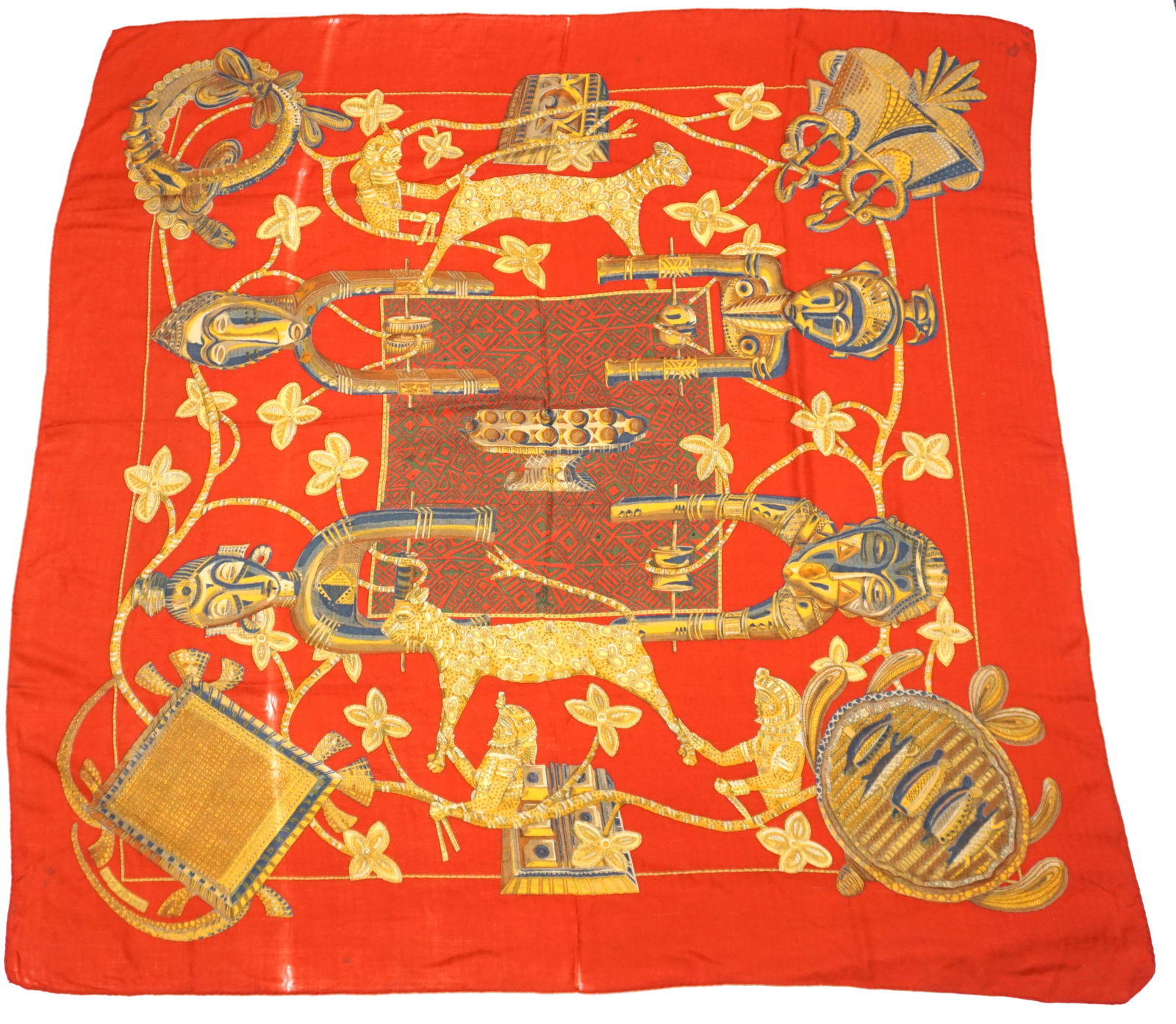 HERMES PARIS "ASHANTI" WOOL & SILK SHAWL (1 of 7)