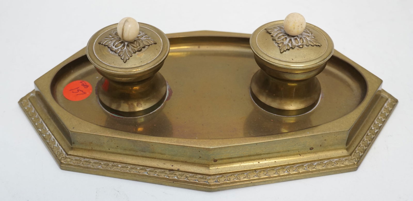 AUSTRIAN BRONZE DOUBLE INKWELL (1 of 4)