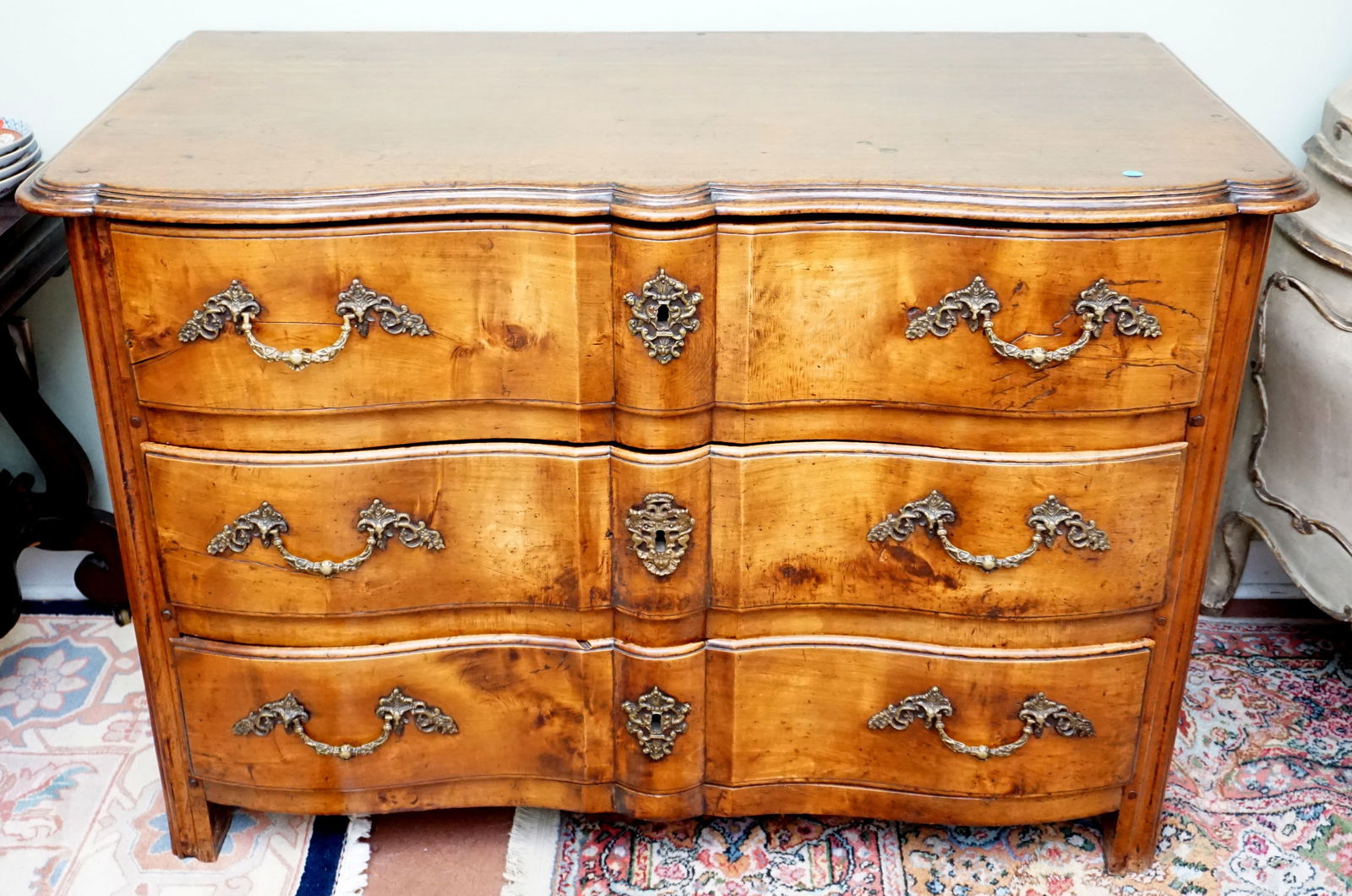 ANTIQUE WALNUT LOUIS XV CHEST (1 of 10)