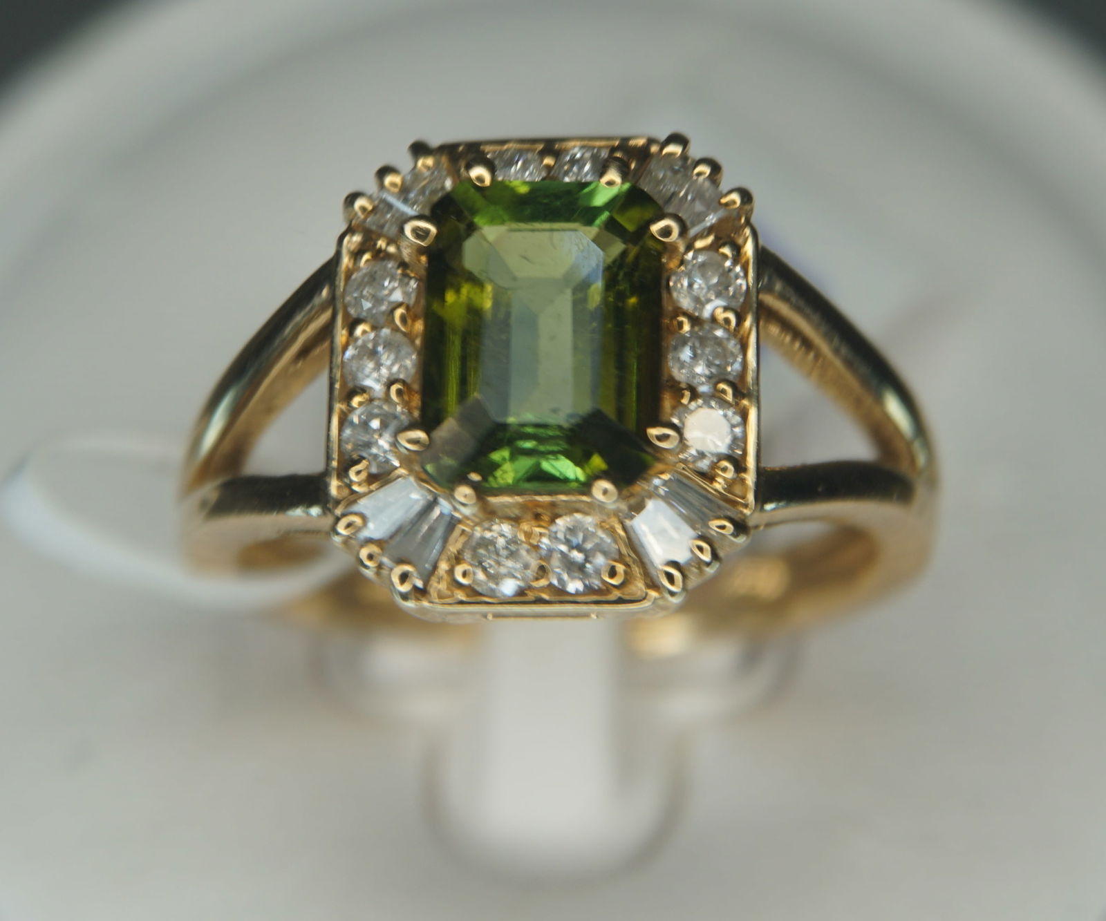 GREEN TOURMALINE & DIAMOND RING (1 of 3)