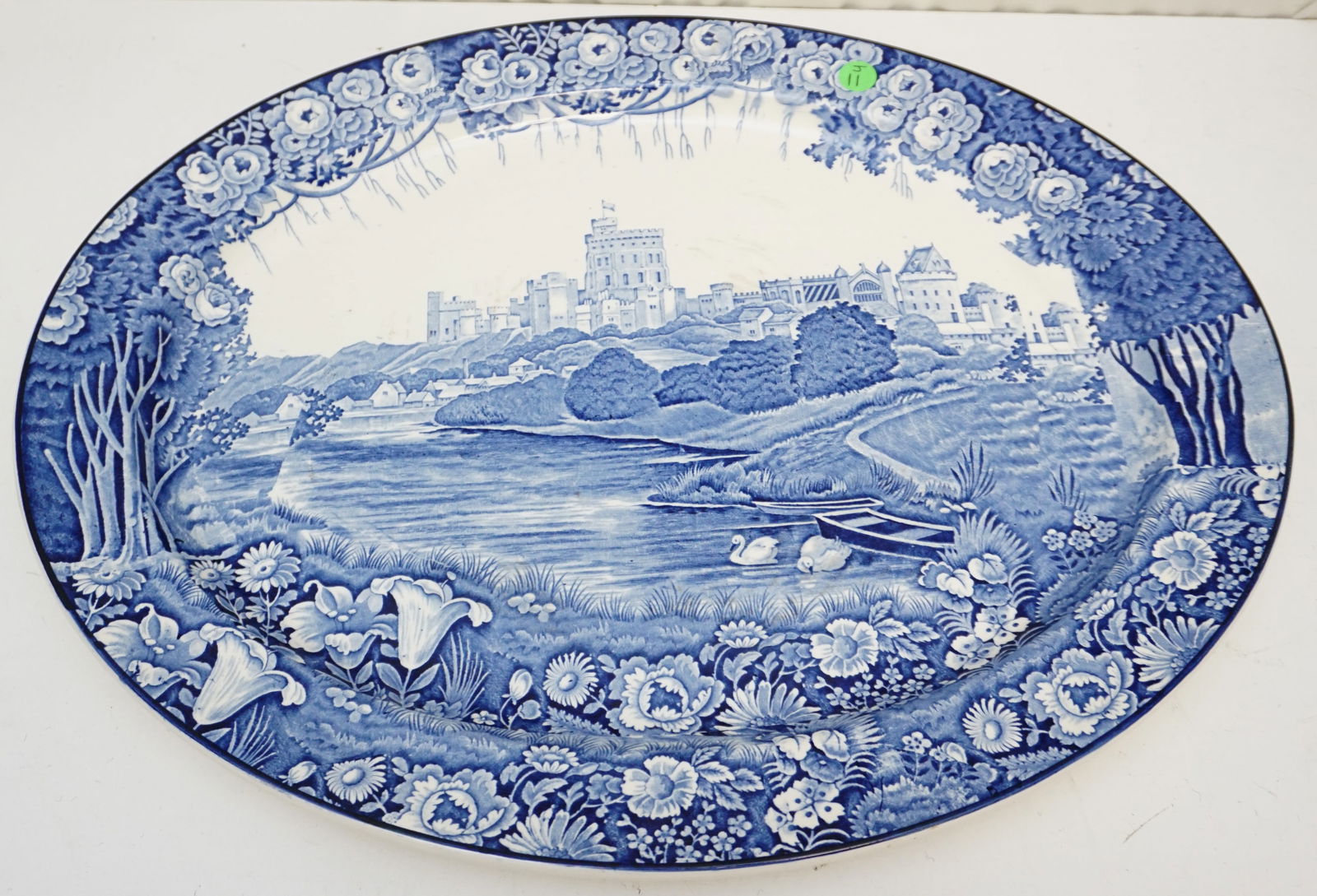 LARGE ENOCH WOODS & SONS BLUE PLATER (1 of 6)