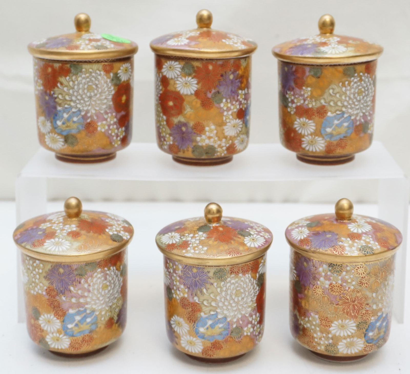 6PC JAPANESE KUTANI TEA CUP SET (1 of 5)