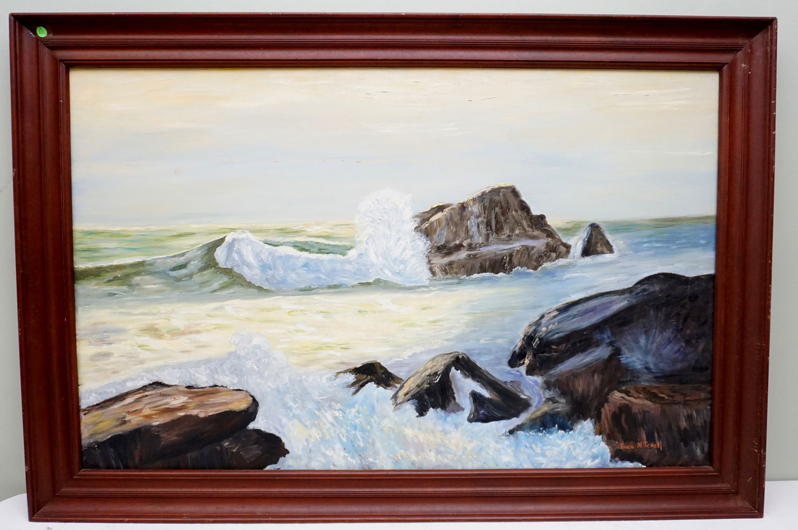 LARGE OIL ON CANVAS-OCEAN SCENE (1 of 7)