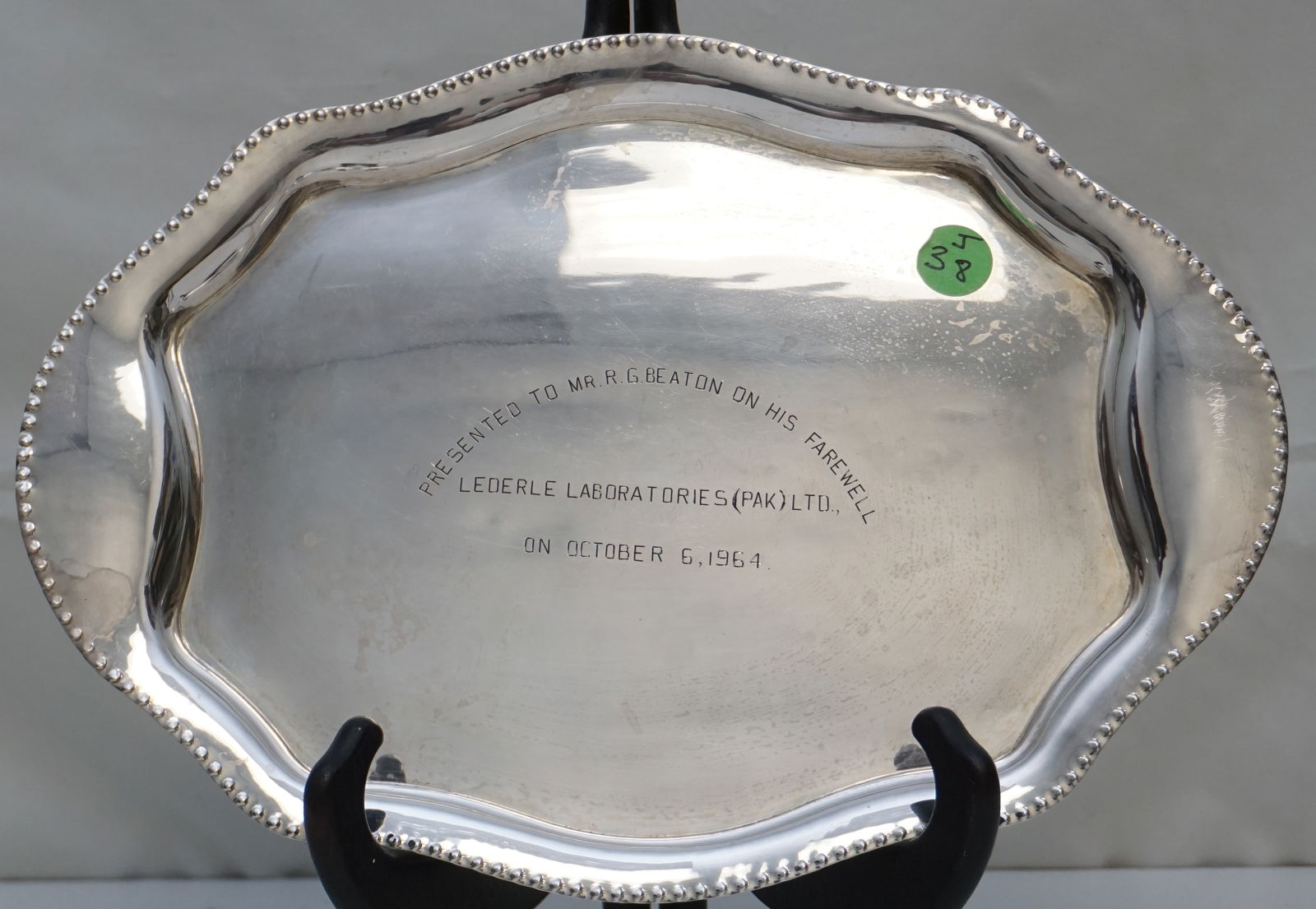 STERLING SILVER COMMEMORATIVE TRAY (1 of 4)