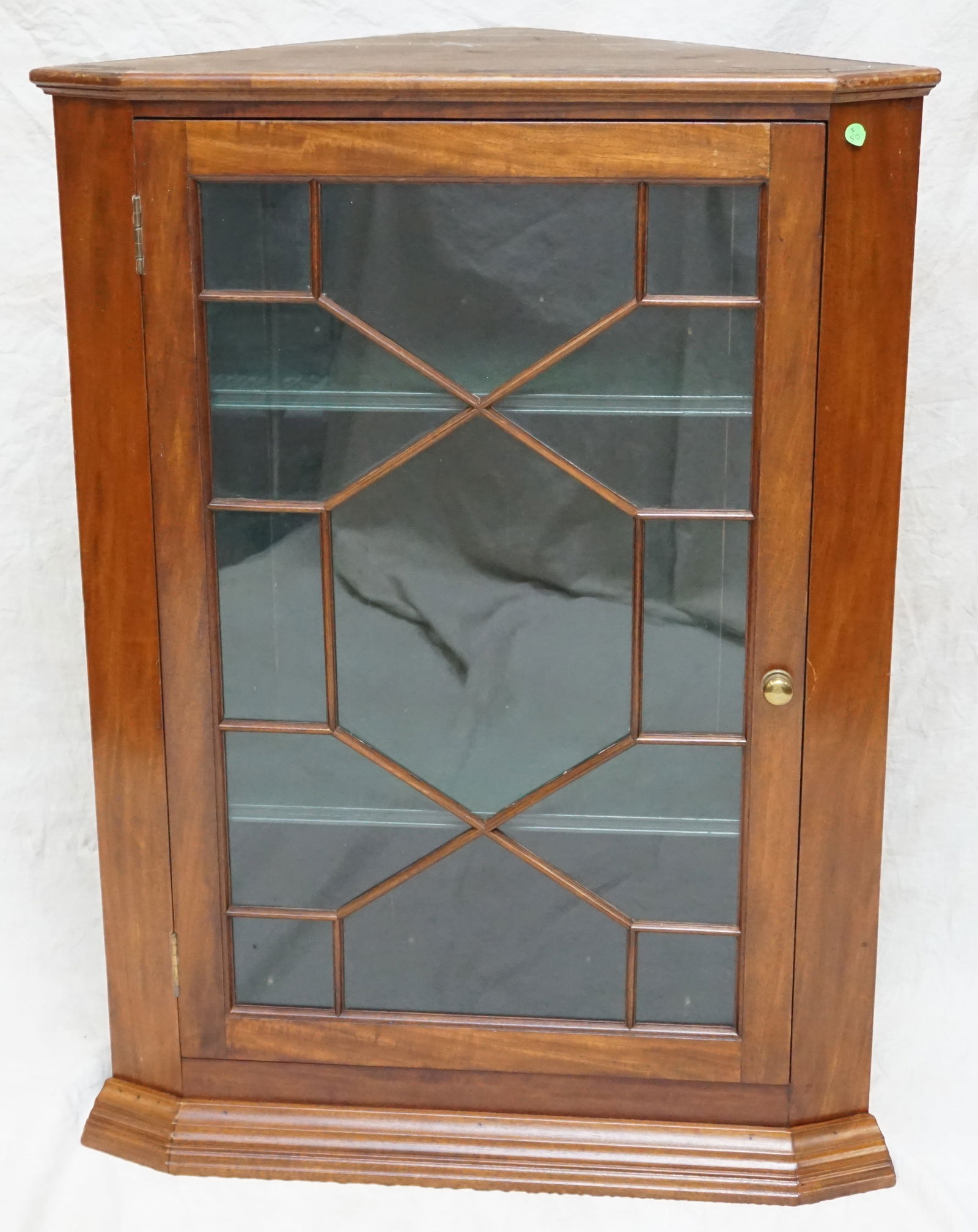 ANTIQUE MAHOGANY CORNER CURIO CABINET (1 of 8)