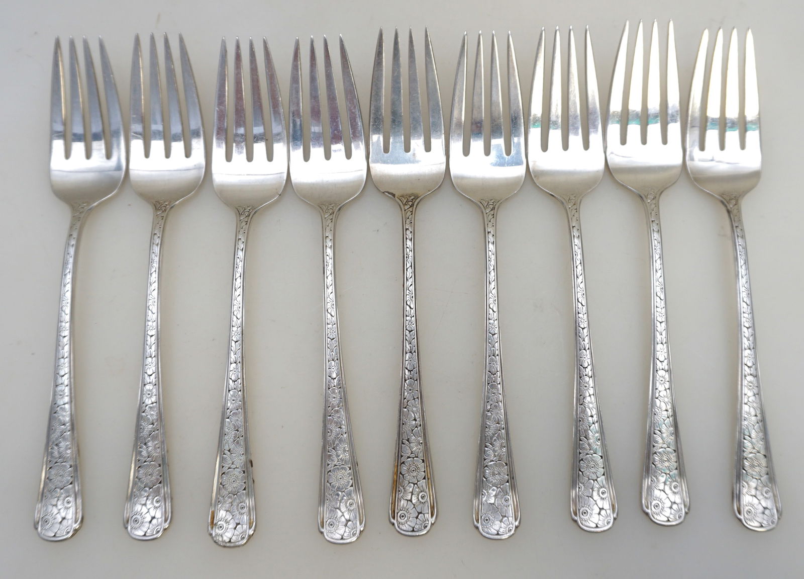 9 STERLING OLD BROCADE FORKS (1 of 5)