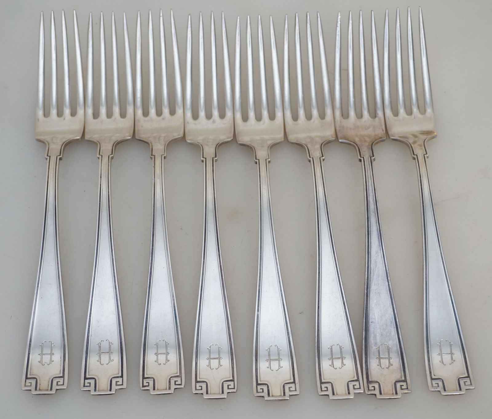 8 GORHAM STERLING ETRUSCAN FORKS (1 of 5)
