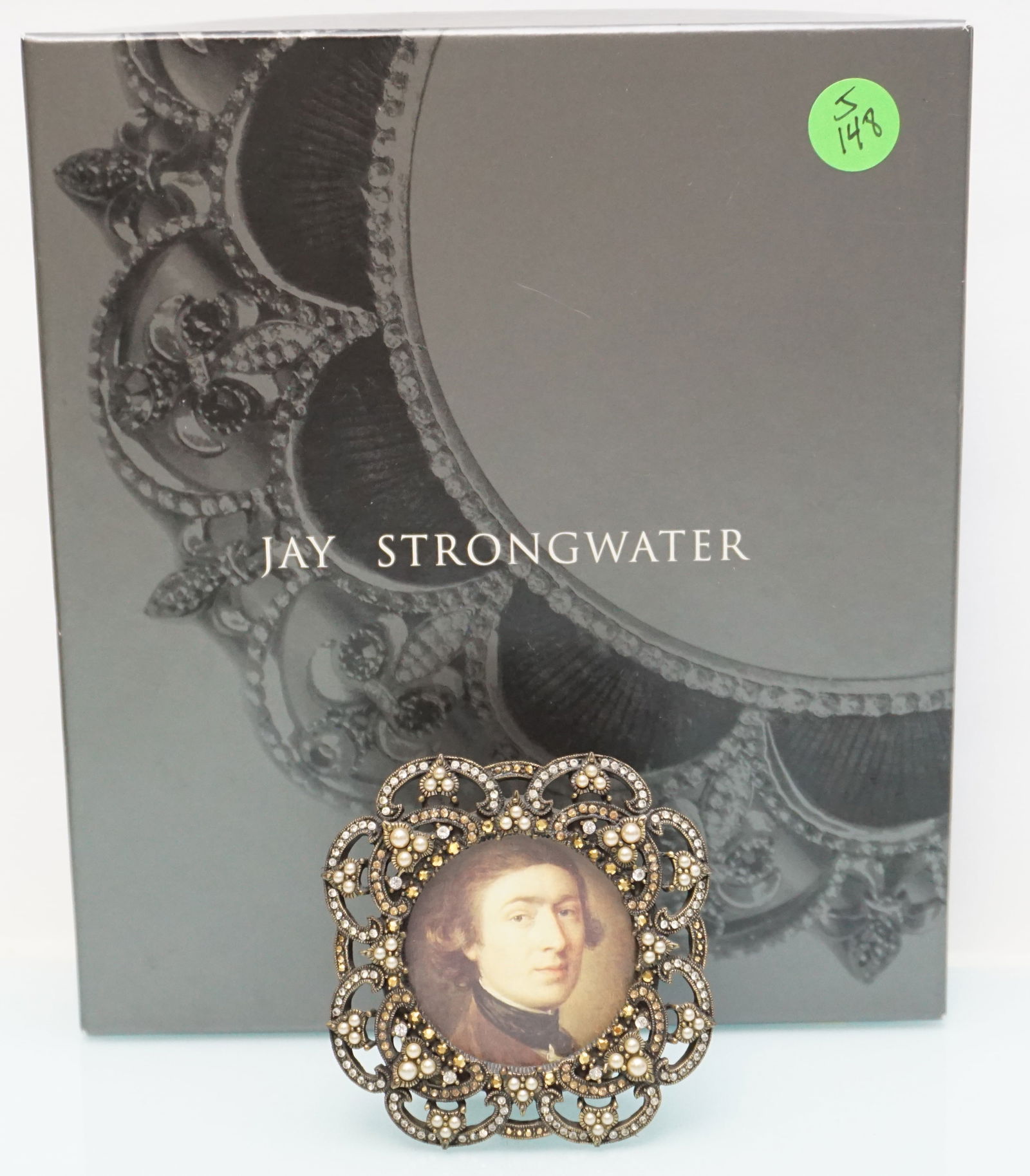 SMALL JAY STRONGWATER ENAMEL, CRYSTAL & FAUX PEARL FRAME (1 of 4)
