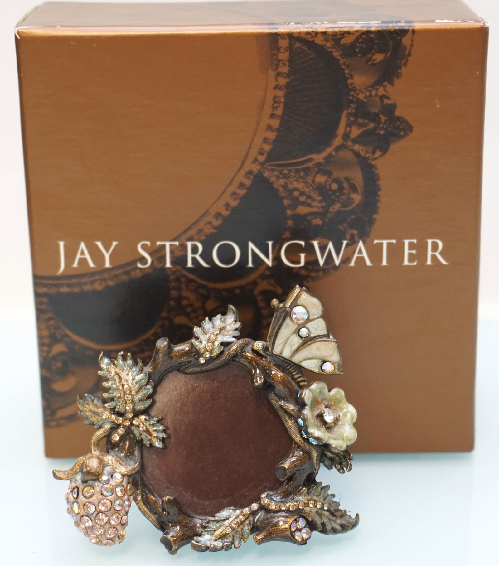 JAY STRONGWATER SMALL BUTTERFLY ENAMEL & CRYSTAL FRAME (1 of 3)