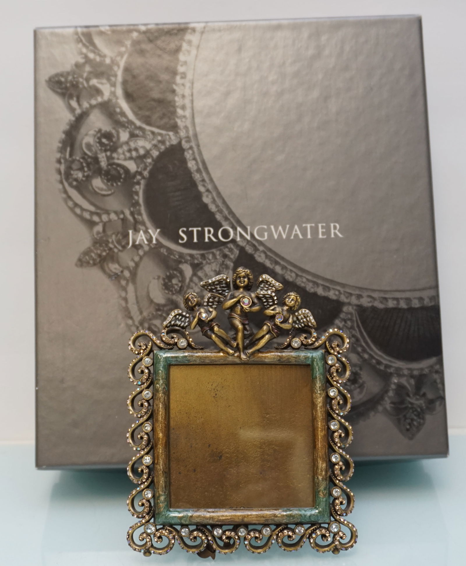 Jay Strongwater Enamel & Crystal Angel Square Frame