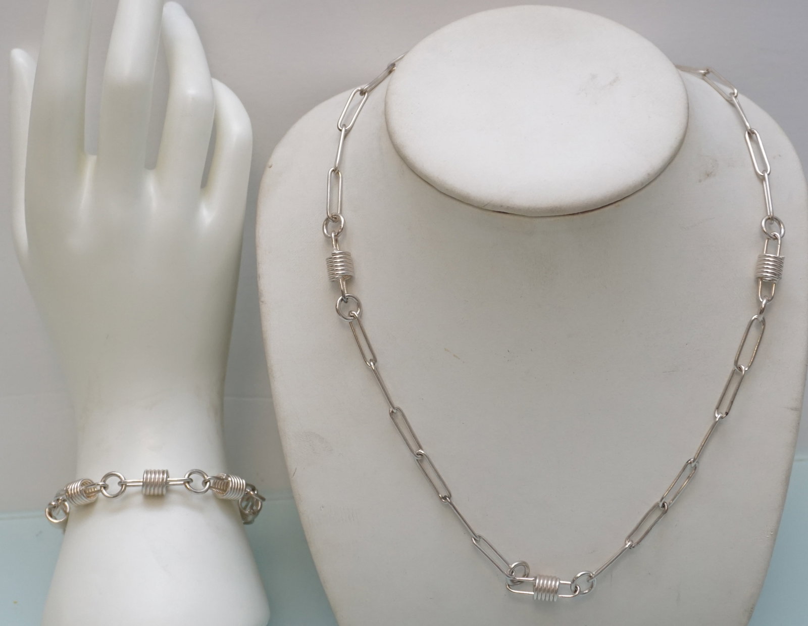 STERLING SILVER NECKLACE & BRACELET SET (1 of 3)
