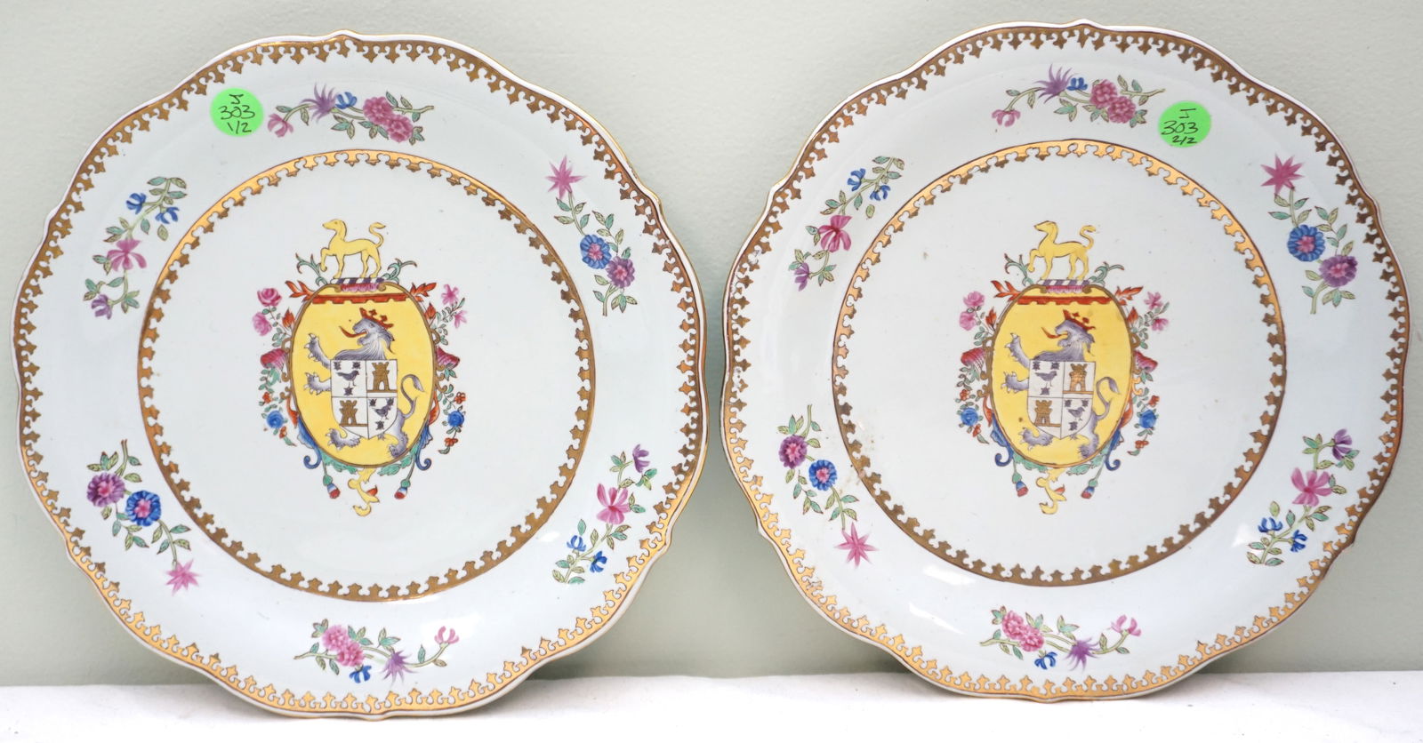 PAIR HAND PAINTED PLATES (1 of 6)