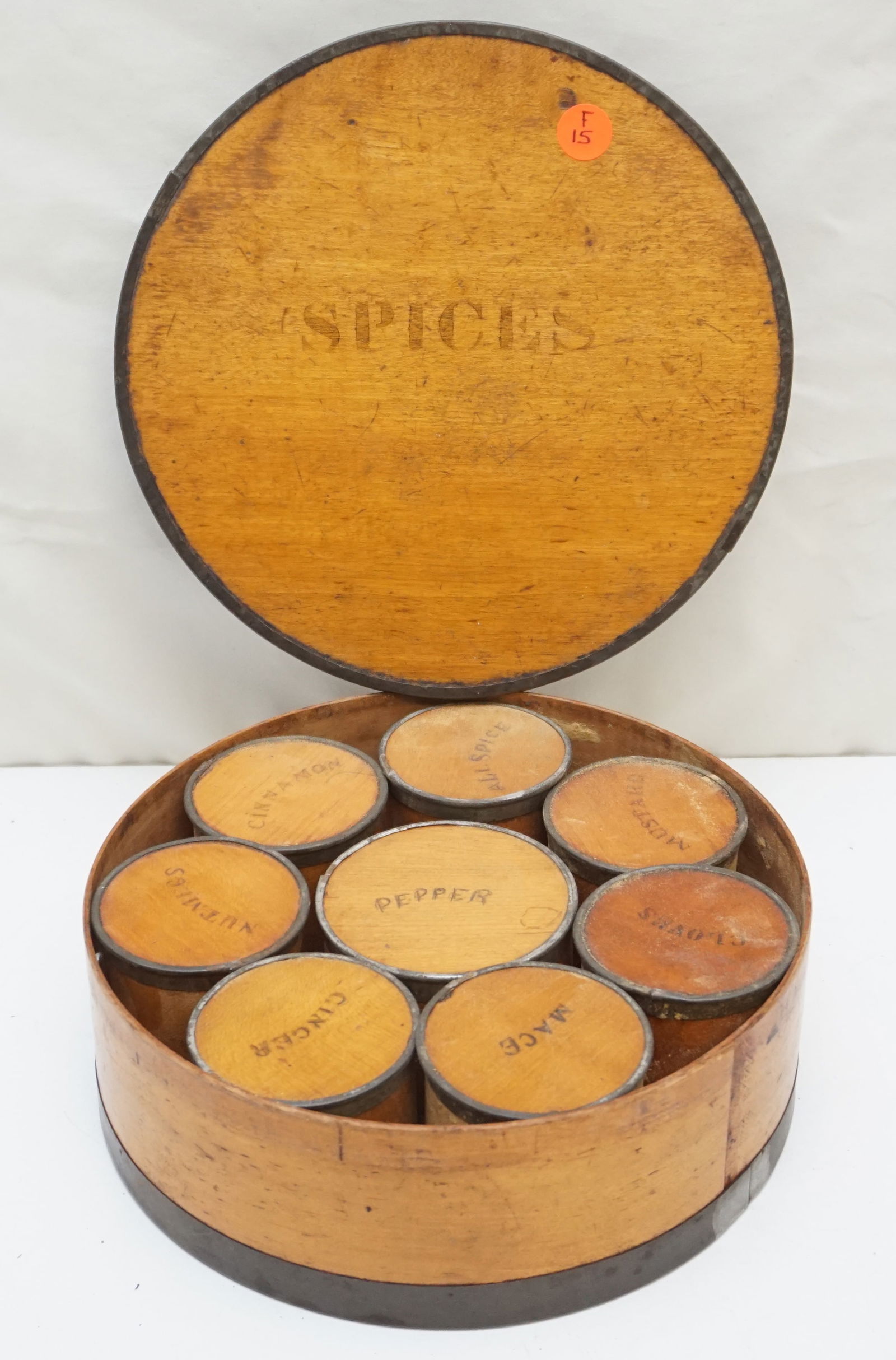 ANTIQUE ROUND SPICES BOX (1 of 3)