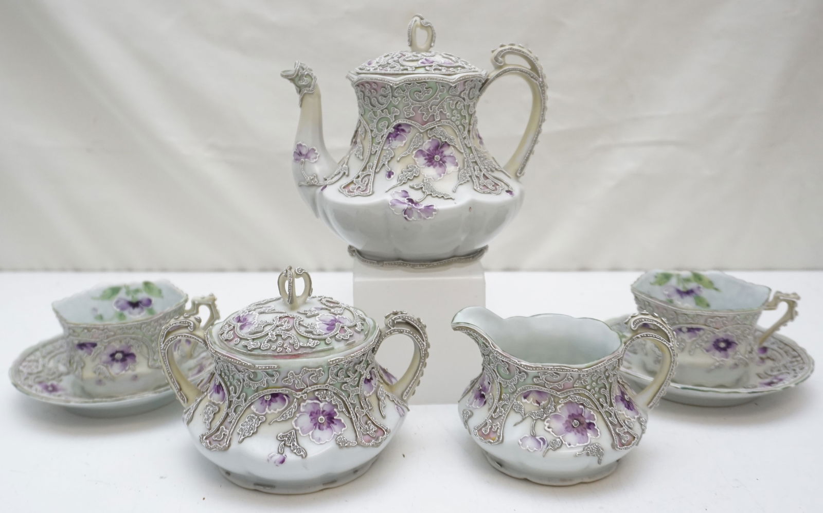 8 PC PORCELAIN TEA SET (1 of 8)