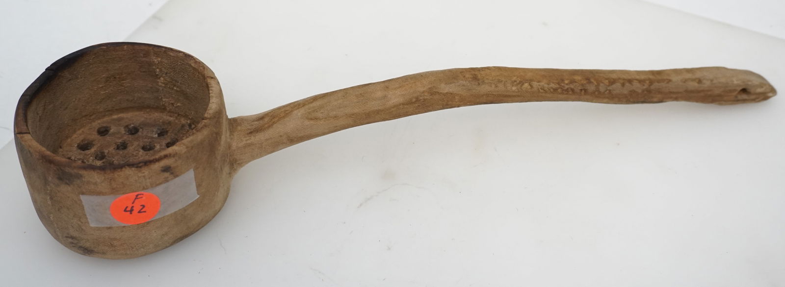 RARE 18TH C. PRIMITIVE HAND CARVED PERFORATED SPOON (1 of 4)