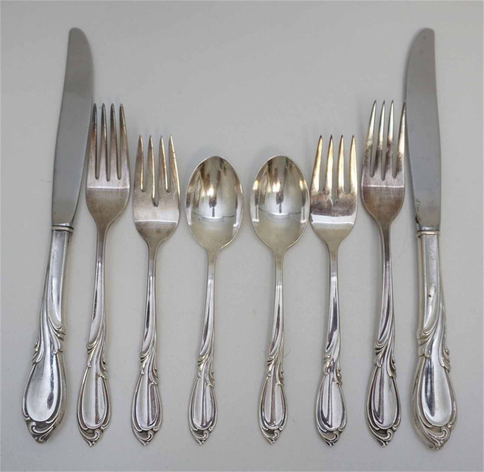8 pc STERLING SILVER RHAPSODY PLACE SETTINGS (1 of 5)