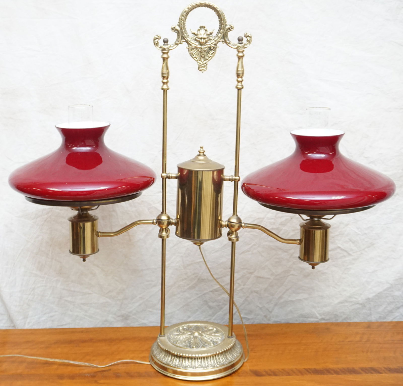 LARGE ELECTRIFIED DOUBLE STUDENT LAMP (1 of 9)