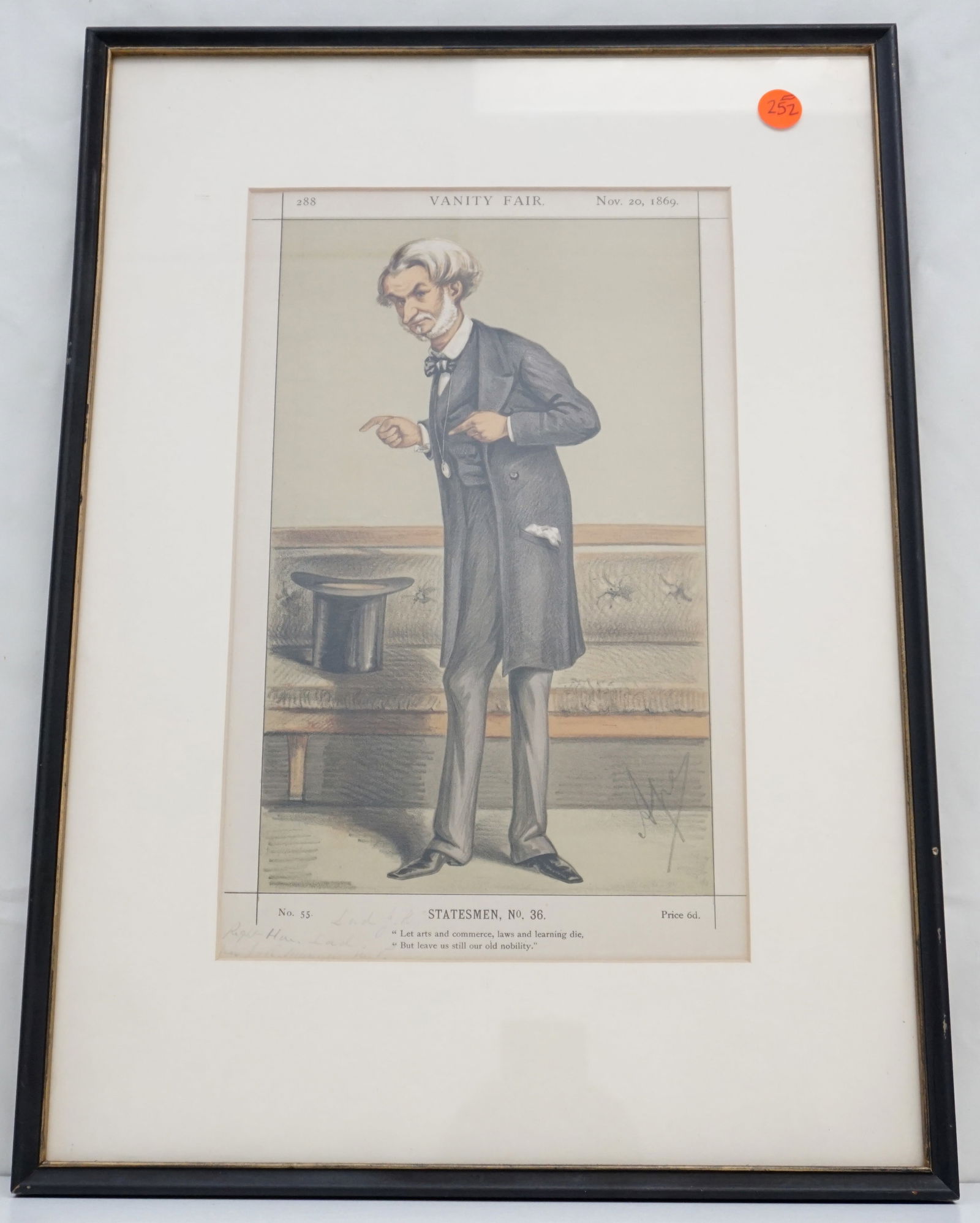 VANITY FAIR "STATESMAN, NO. 36" FRAMED LITHO (1 of 4)