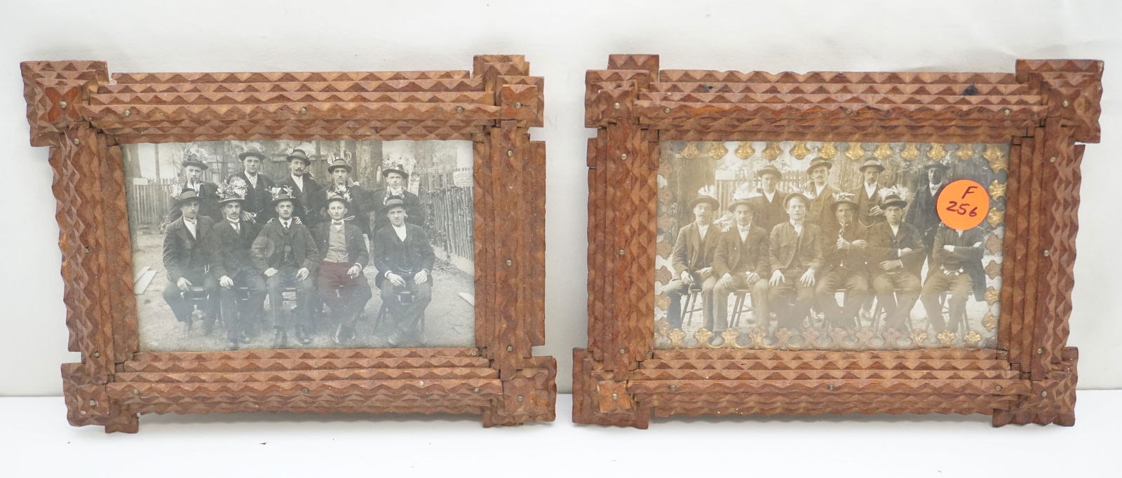 PAIR ANTIQUE TRAMP ART FRAMES (1 of 4)
