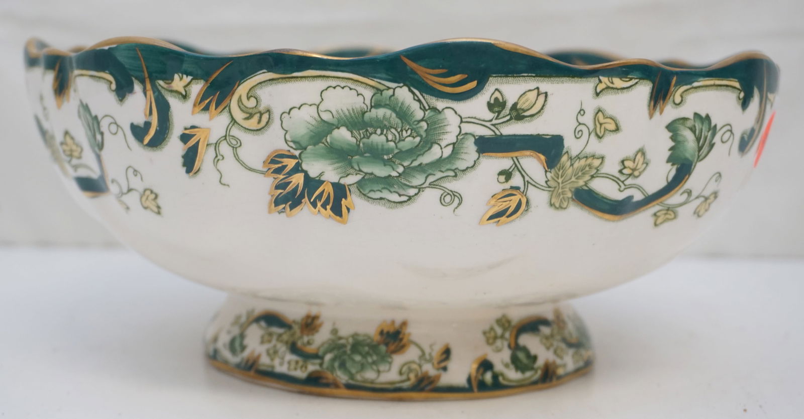 MASONS CHARTREUSE LARGE IRONSTONE BOWL (1 of 6)