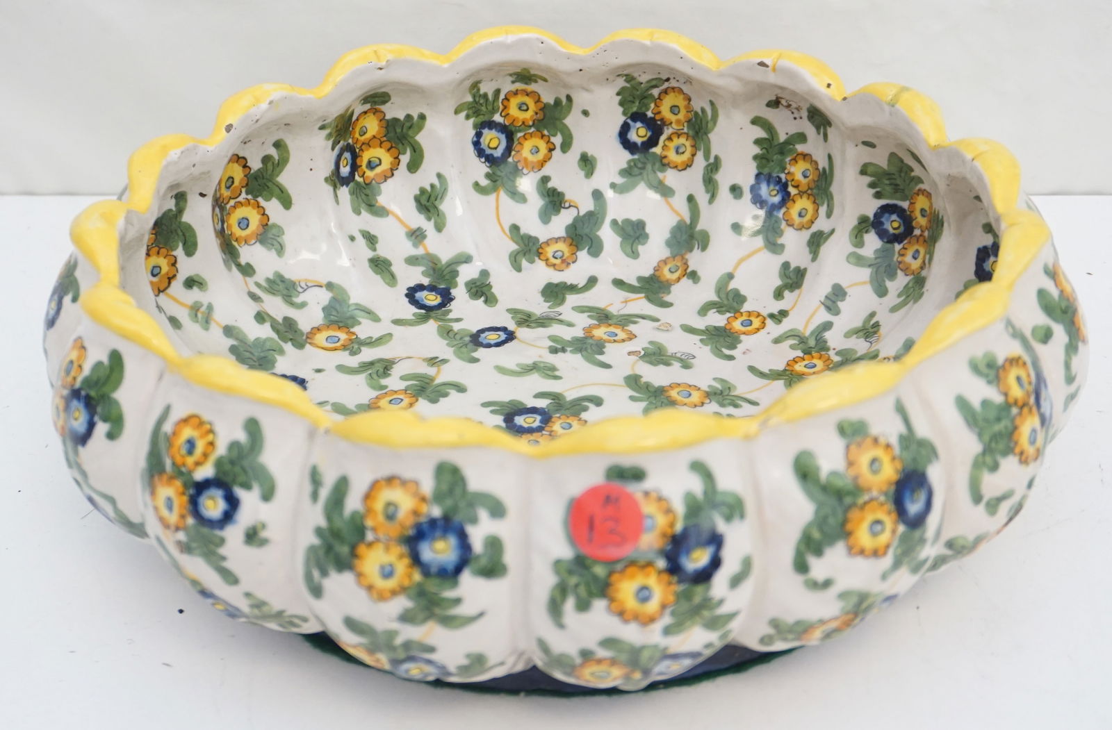 HAND PAINTED ITALIAN CERAMIC LARGE BOWL (1 of 8)