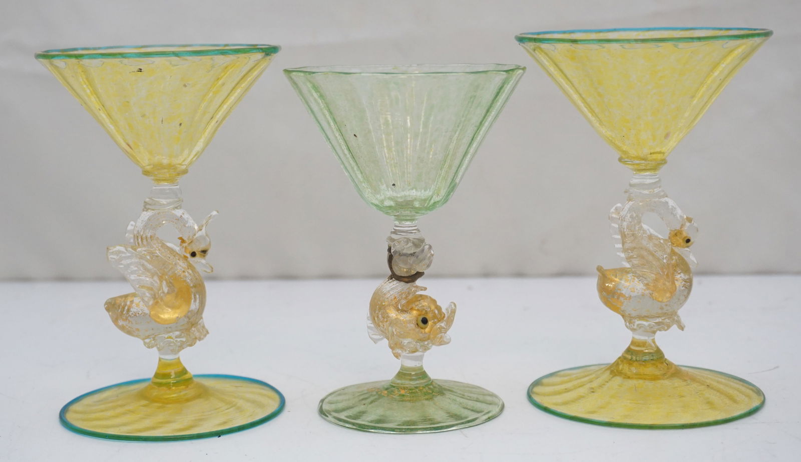 3PC MURANO GLASS SHERRY GLASSES (1 of 5)