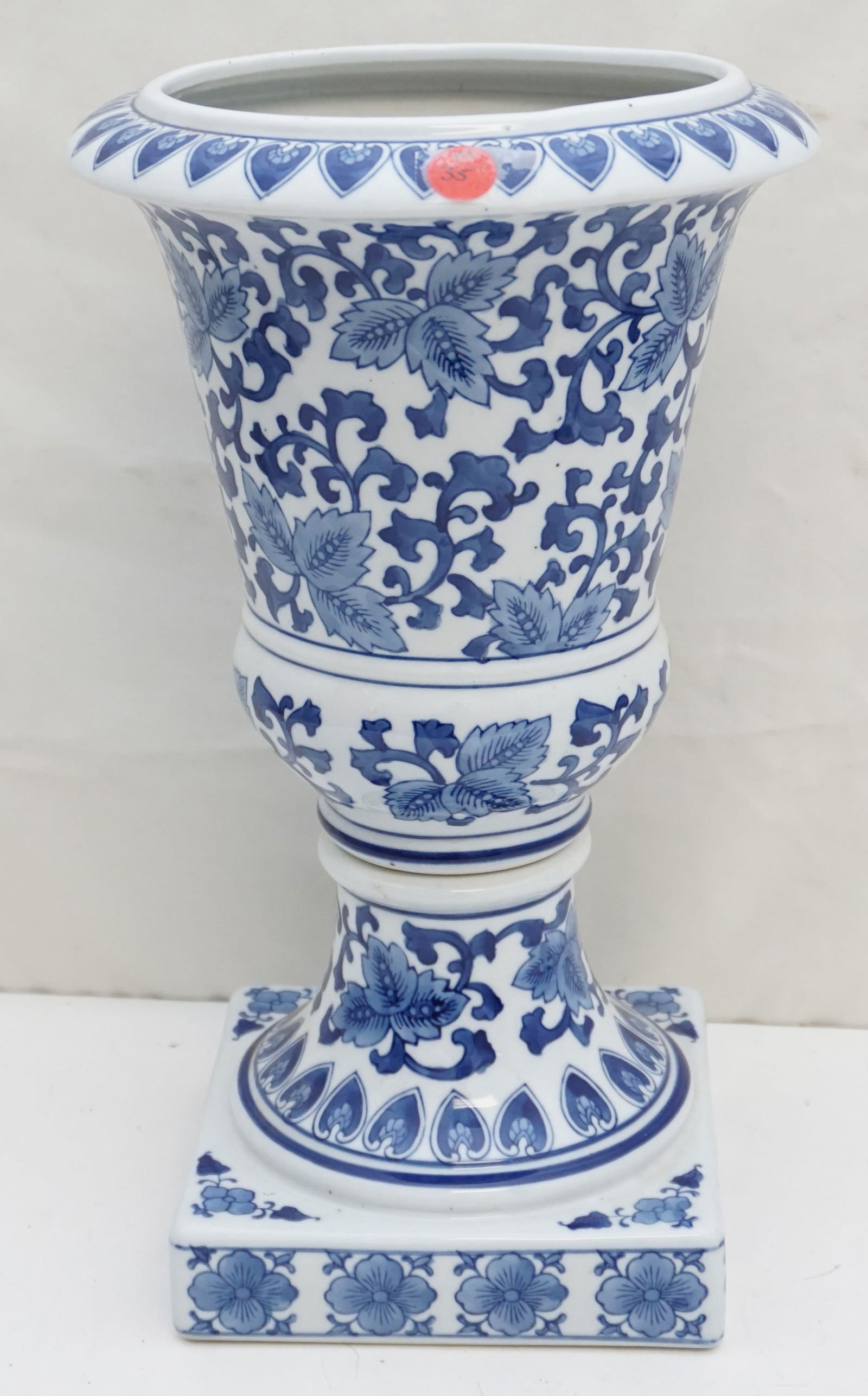 CONTEMPORARY BLUE & WHITE CERAMIC URN (1 of 7)