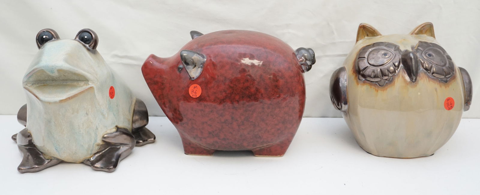 3PC CERAMIC PAINTED GARDEN FIGURES (1 of 4)