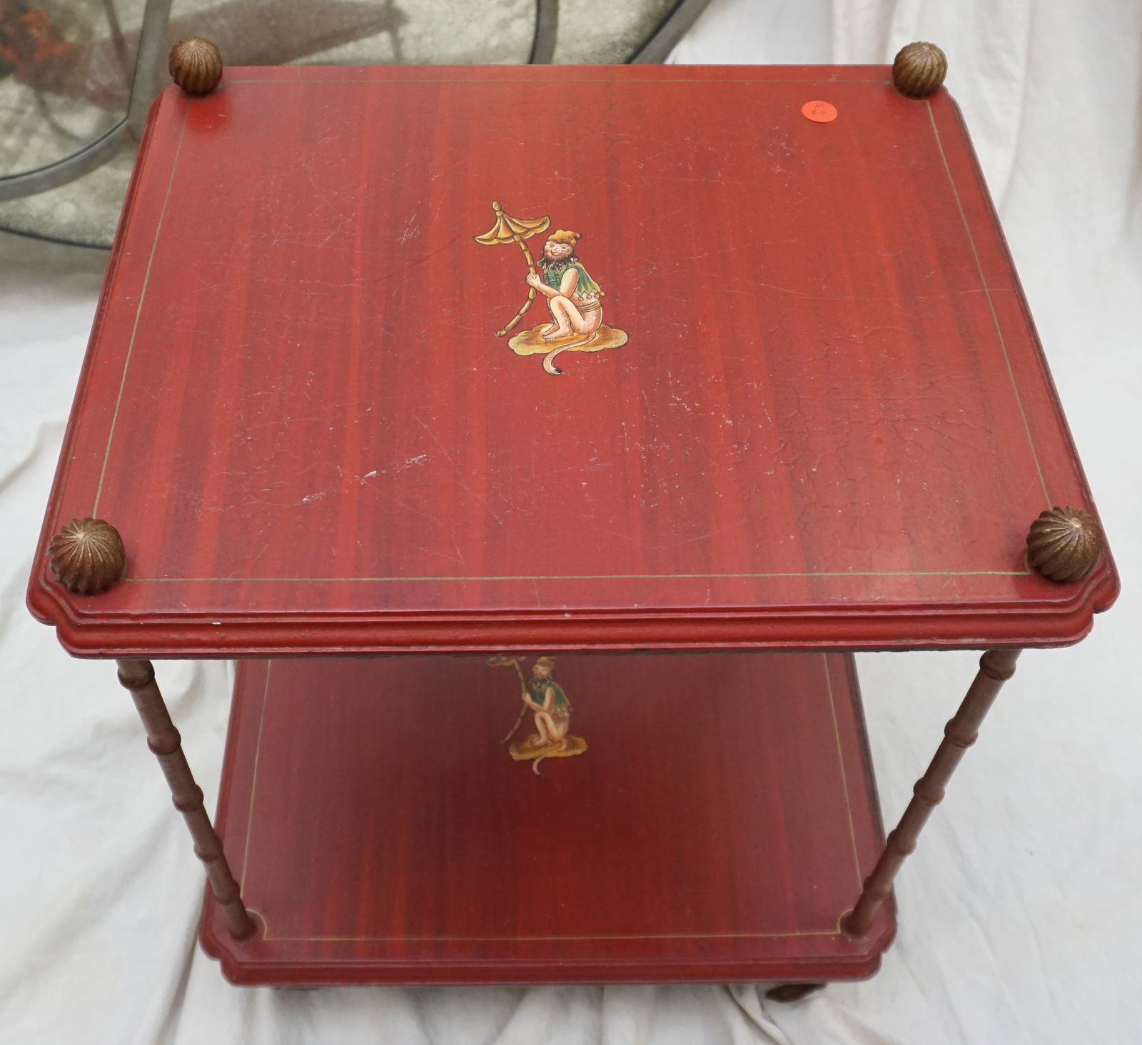 TWO TIER RED ASIAN INSPIRED TABLE (1 of 4)