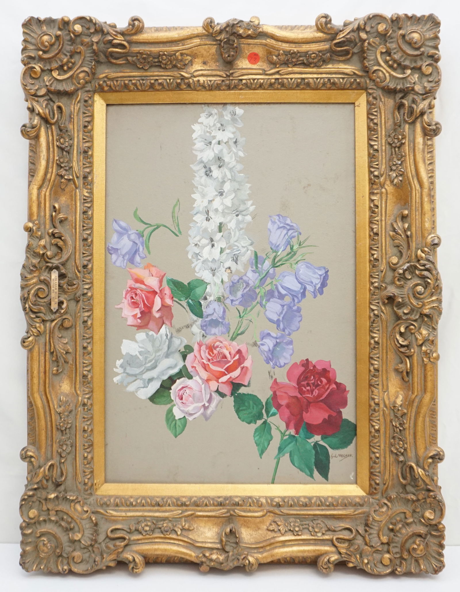 FLORAL STILL LIFE SIGNED G.L. NELSON (1 of 7)