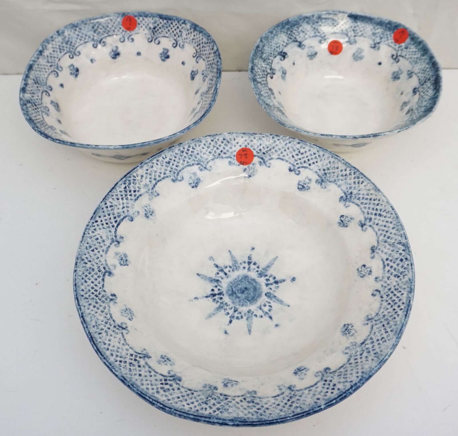 "BURANO" BY ARTE ITALICA 3 SERVING BOWLS (1 of 6)