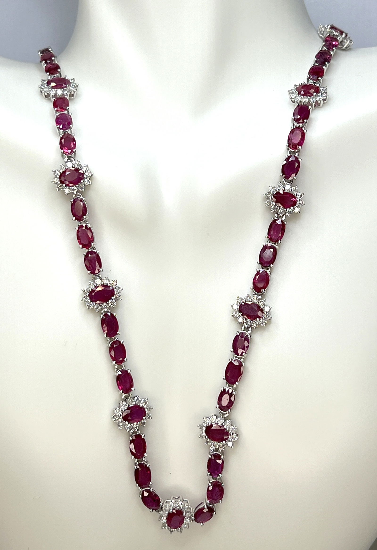 PLATINUM OSCAR FRIEDMAN RUBY & DIAMOND NECKLACE (1 of 5)