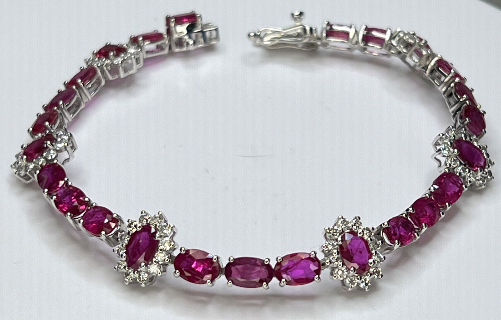 PLATINUM OSCAR FRIEDMAN RUBY & DIAMOND BRACELET (1 of 6)
