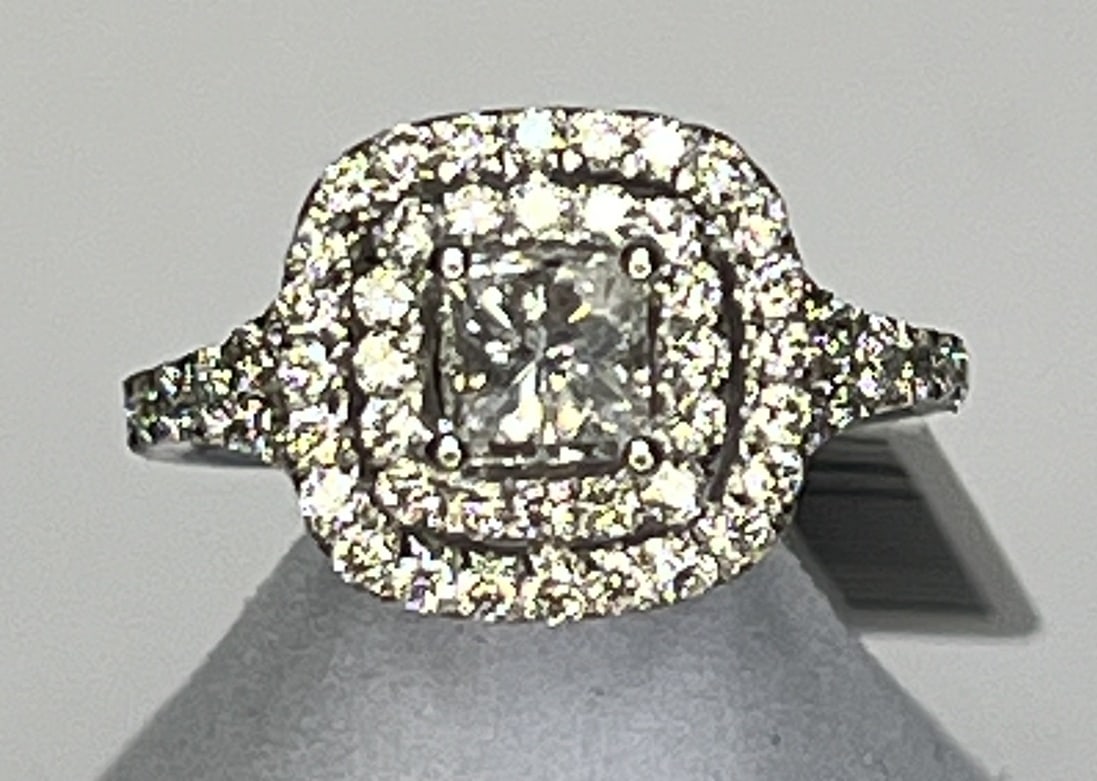 PLATINUM DOUBLE HALO DIAMOND RING (1 of 5)