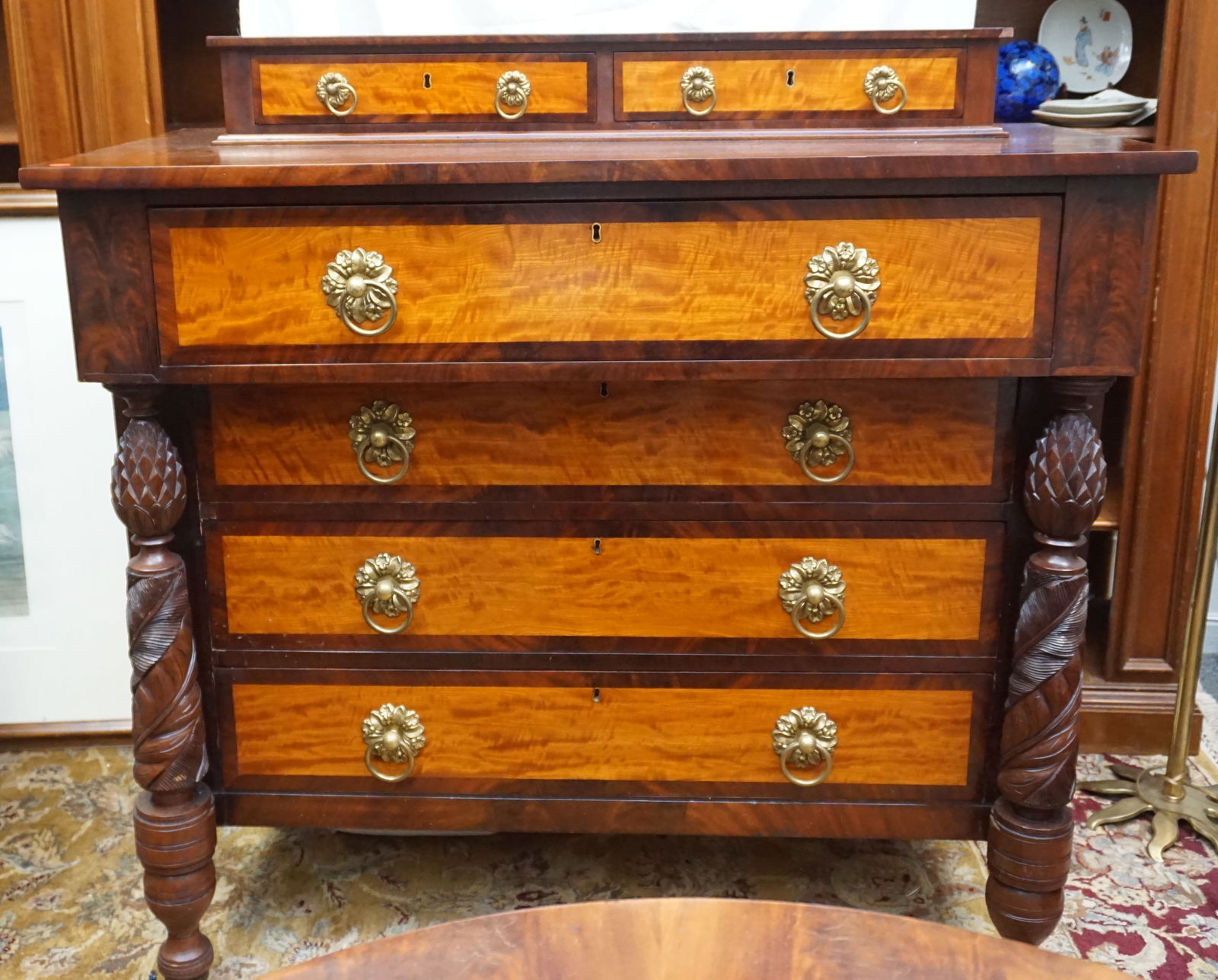SIX DRAWER ANTIQUE DRESSER (1 of 8)